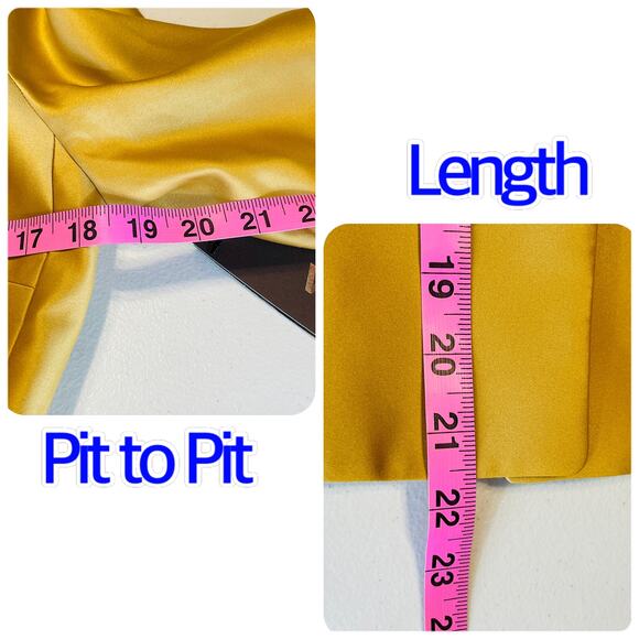 Victor Alfaro Antique Gold Satin Fitted Elegant Formal Evening Jacket Sz 6 NWT - Picture 12 of 12